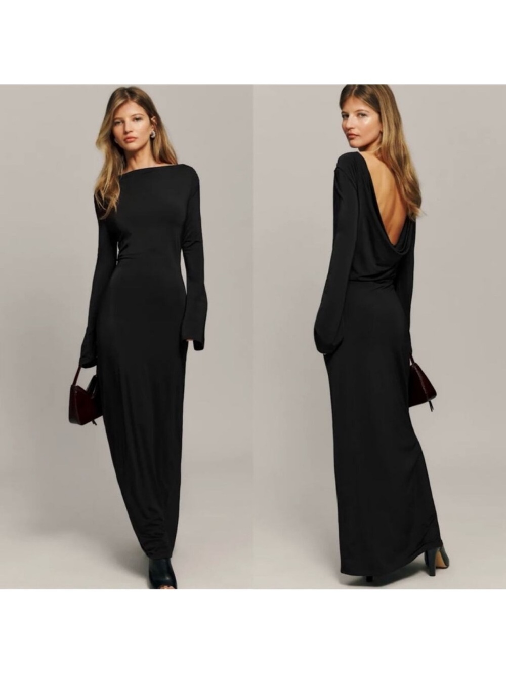 Reformation Aurelio Knit maxi Dress in black Size Small NEW! New with tags!